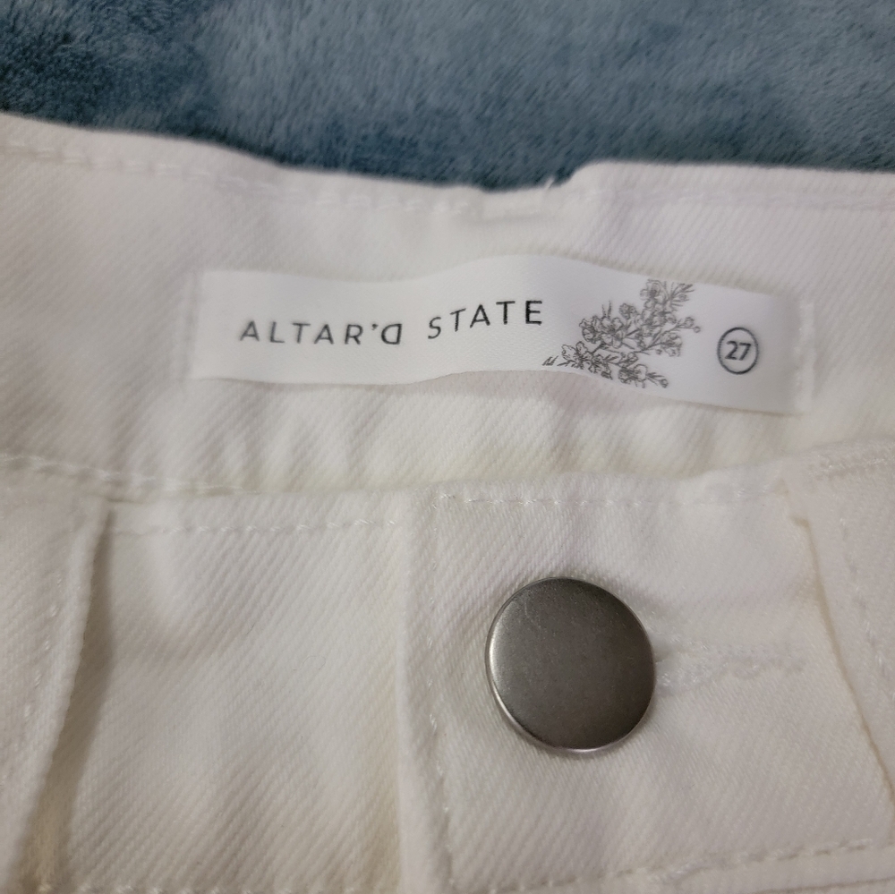 Altar'd State High Waist Sailor Tile White Shorts Size 27 - Picture 9 of 12